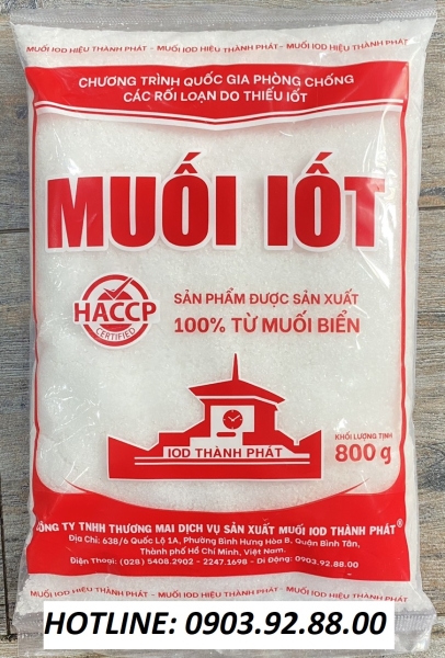 Muối xay IOD túi 800g - Muối IOD Thành Phát - Công Ty TNHH TM DV Sản Xuất Muối IOD Thành Phát